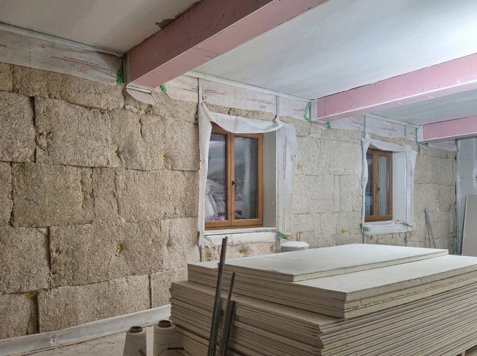 Chantier intérieur de rénovation thermique